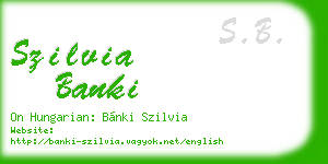 szilvia banki business card